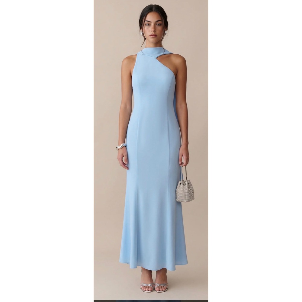 Few Moda o.p.t One Pretty Time Women Light Blue One Shoulder Maxi Dress Size 4